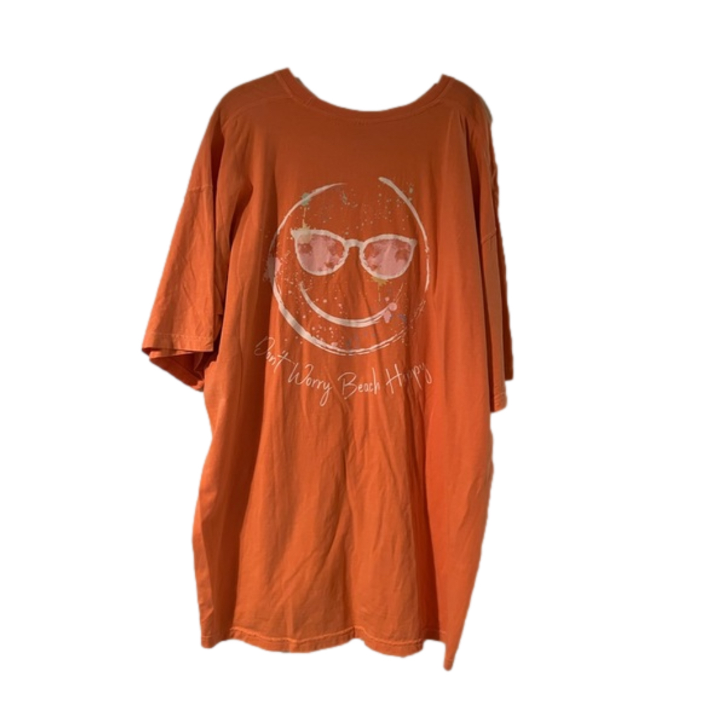 Crystal Beach Texas Size 3XL Sunshine Short Sleeve Orange T Shirt